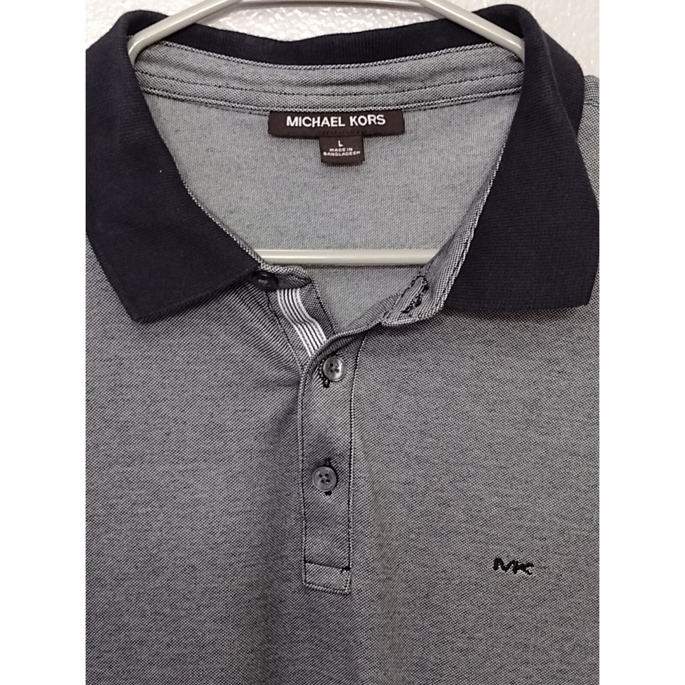 Michael Kors Men's Polo Shirt Gray Size Large Short Sleeve